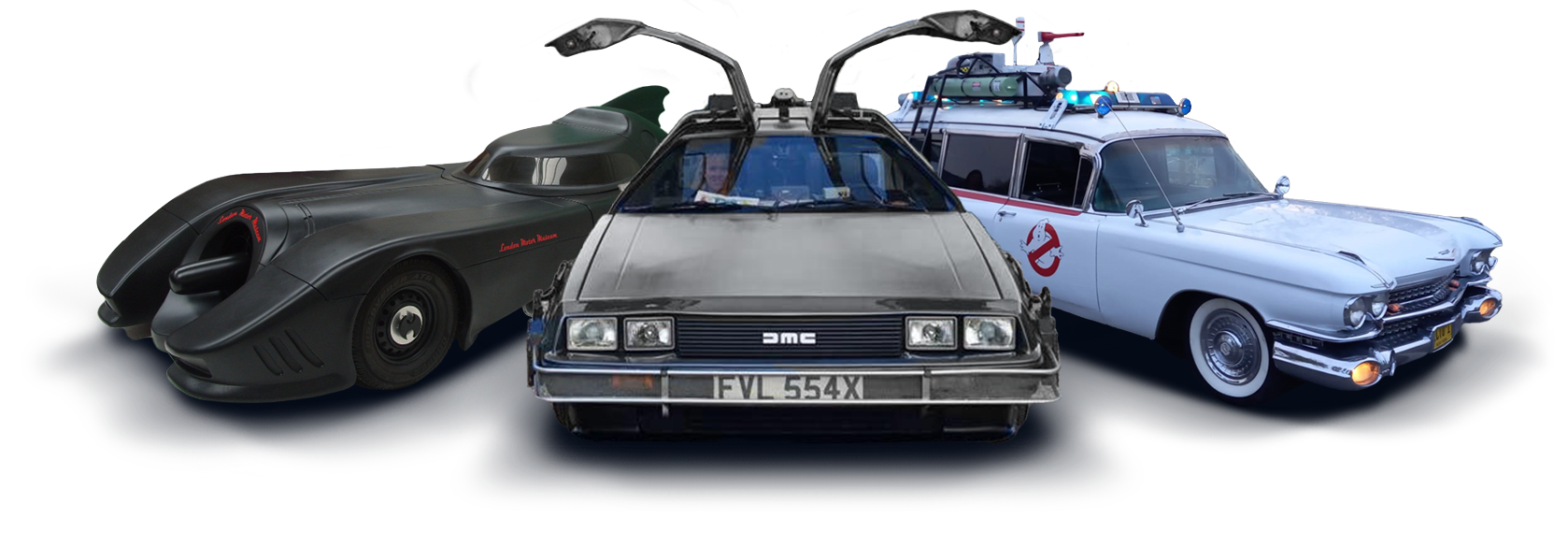 Tv & Film Cars 'Batmobile', 'DMC DeLorean', 'Ectomobile'